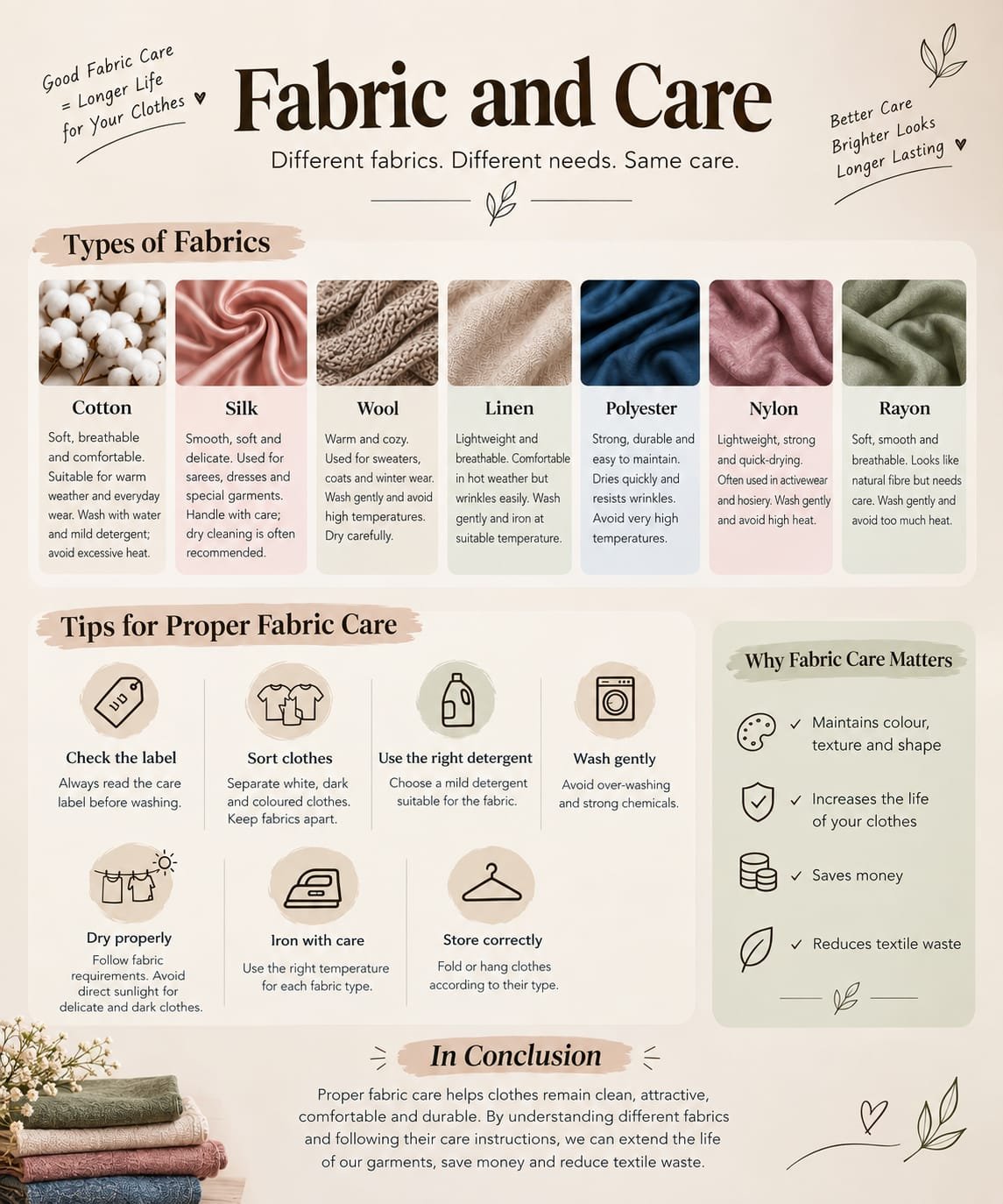 Know Your Fabrics: Types, Characteristics & Care