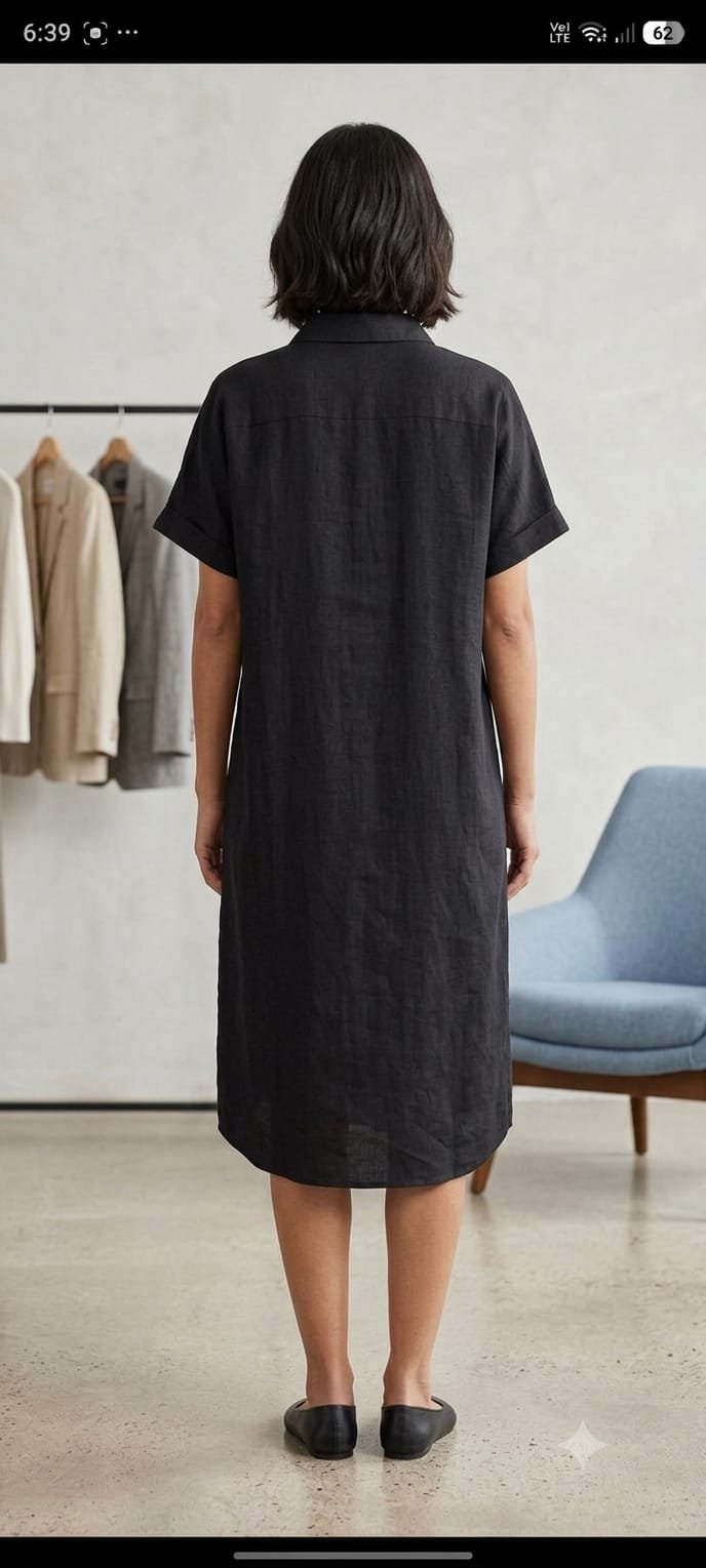 Black Button-Up Shirt Dress