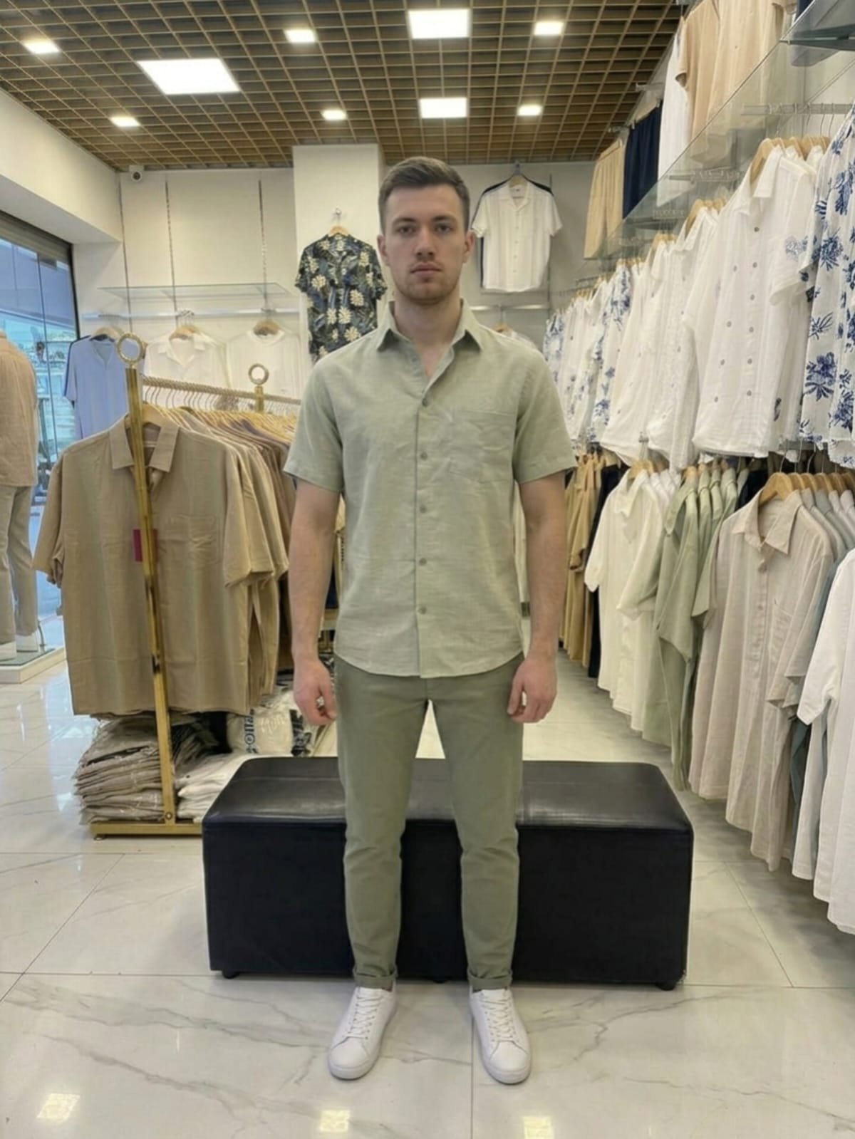 Men’s Linen Short-Sleeve Shirt