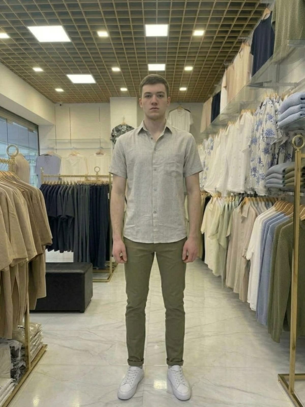 Men’s Linen Short-Sleeve Shirt