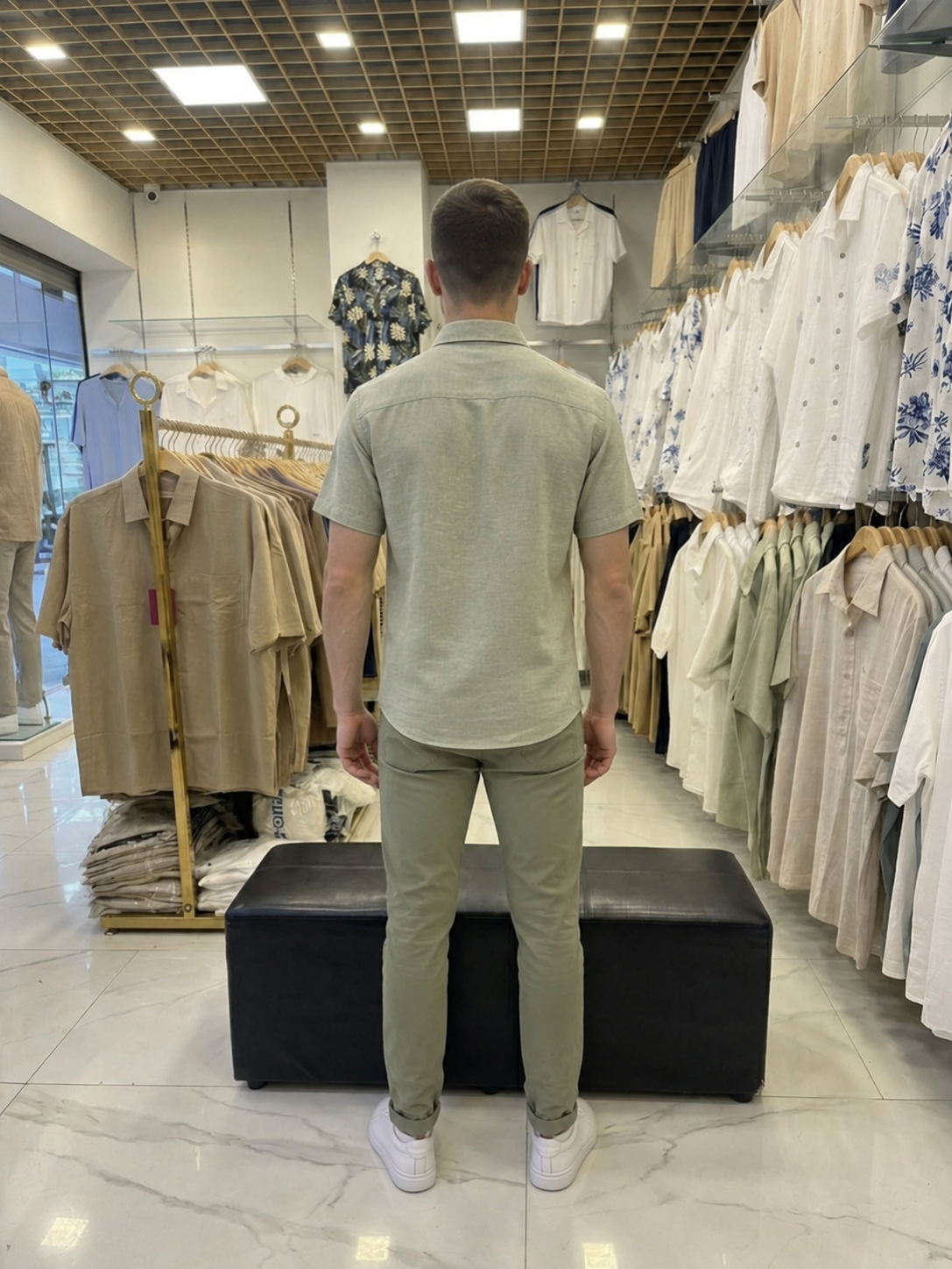Men’s Linen Short-Sleeve Shirt