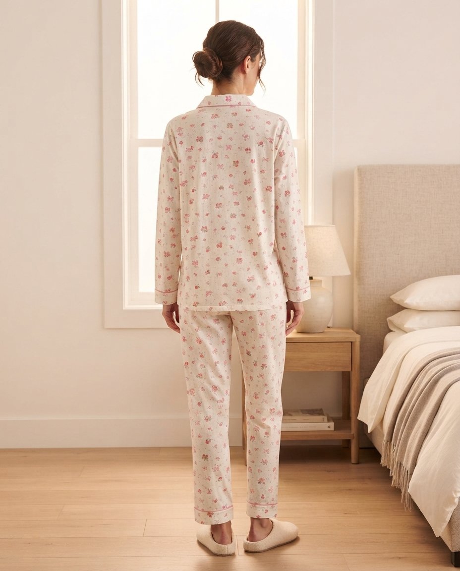 Women’s Cream Floral Pajama Co-ord Set