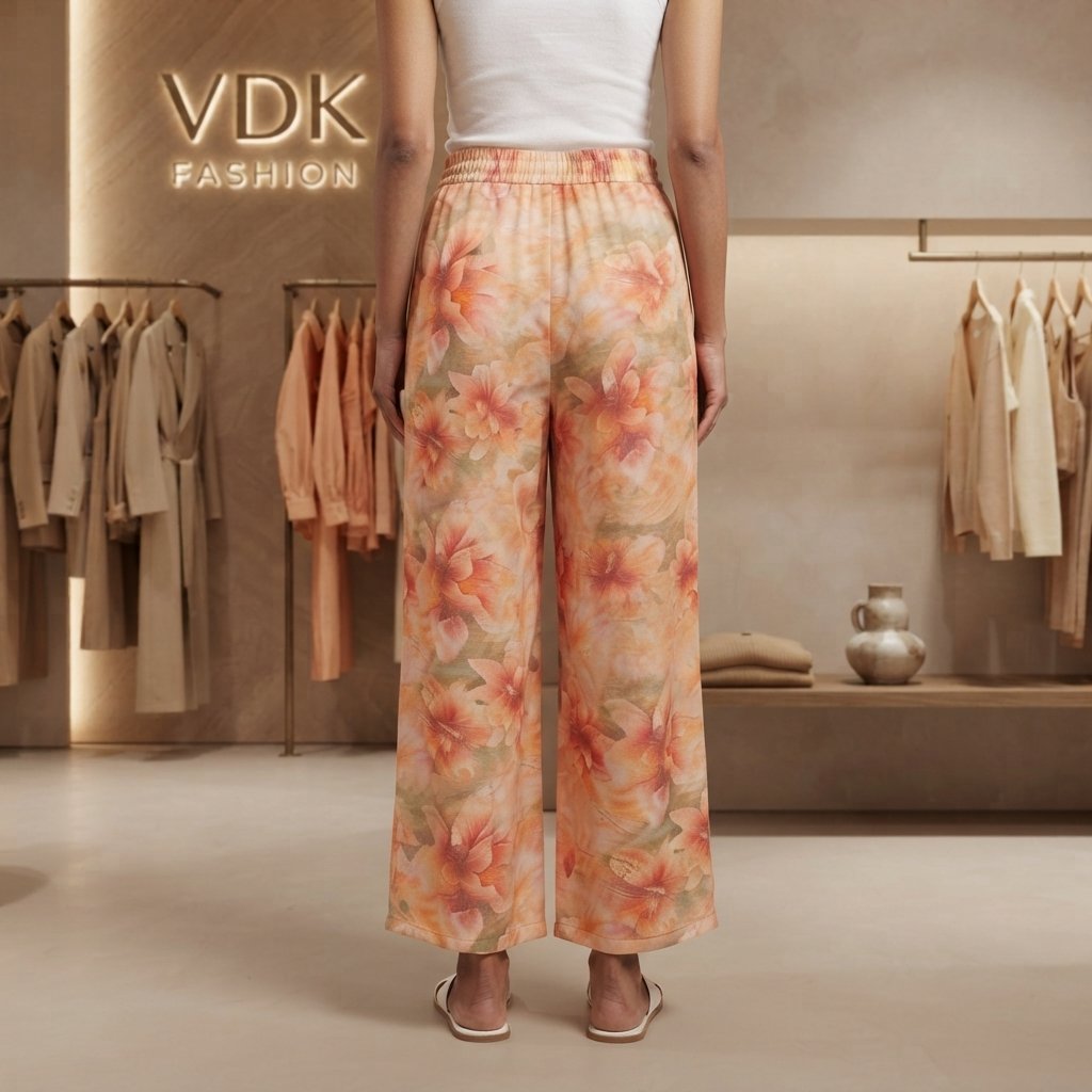 Women’s Orange Floral Printed Palazzo Pants