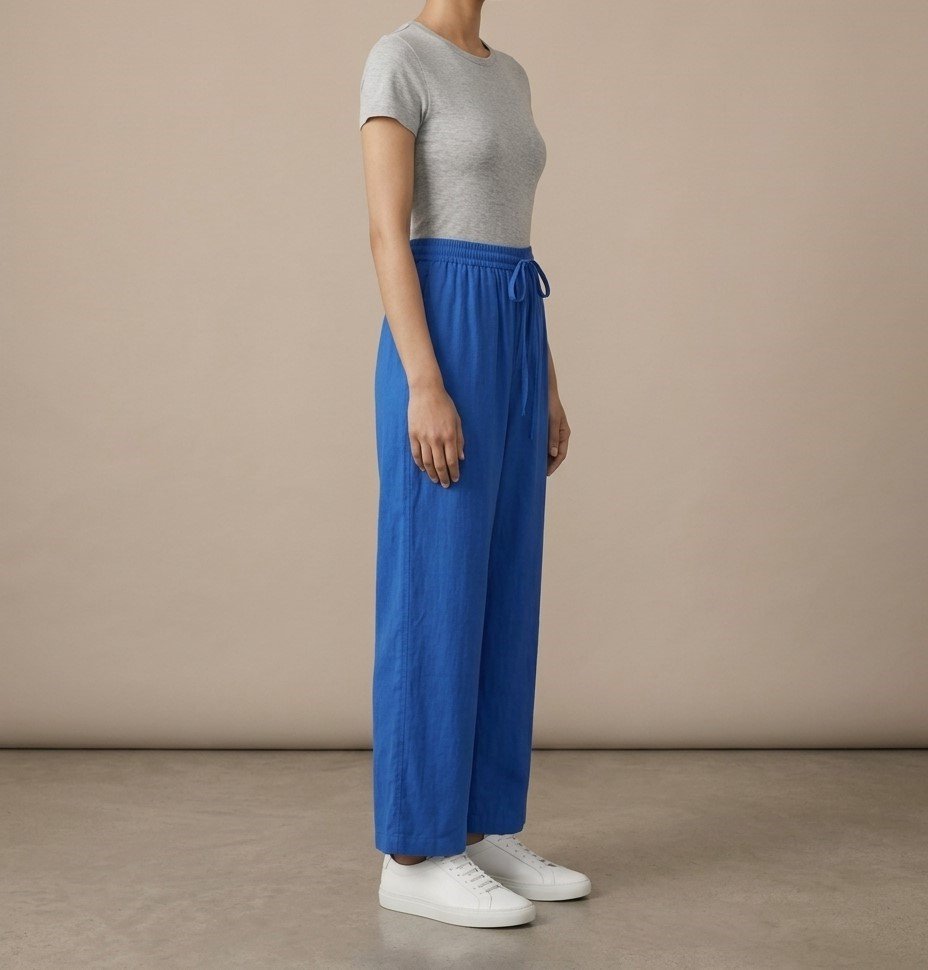 Royal Blue Solid Palazzo Pants