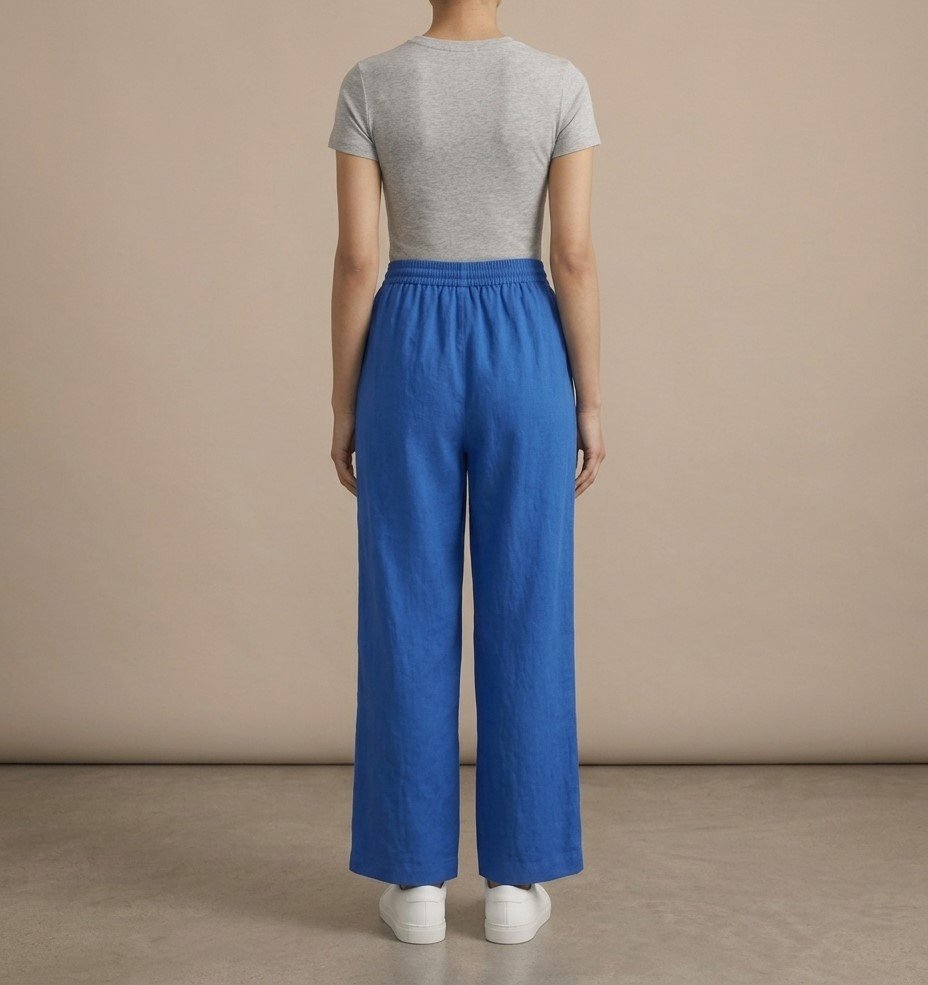 Royal Blue Solid Palazzo Pants