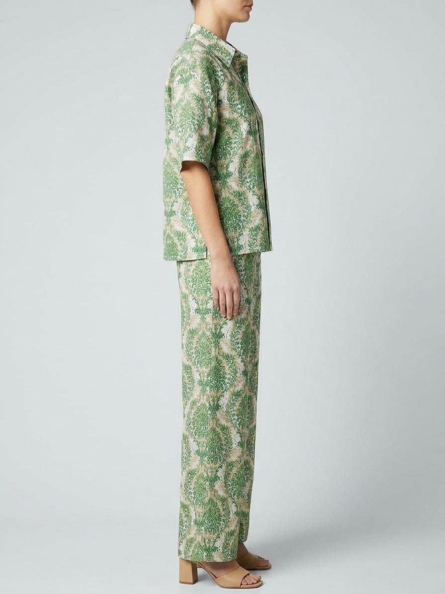 Women’s Green Botanical Print Co-ord Set