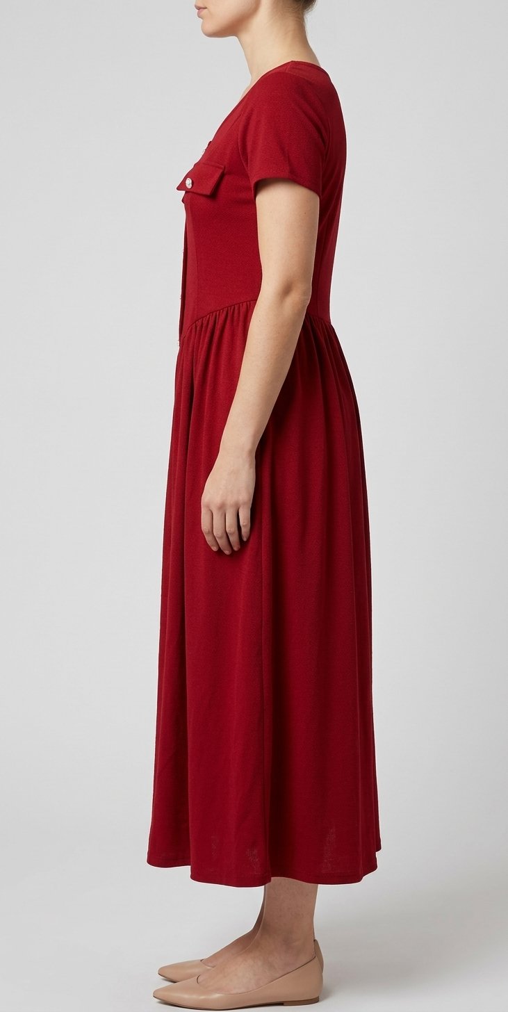 Women’s Taupe Button-Front Midi Dress