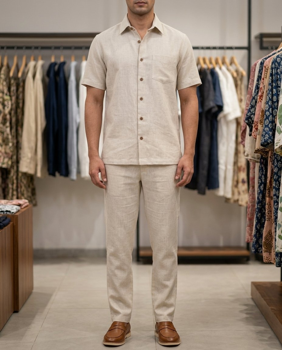 Men’s Natural Linen Co-ord Set